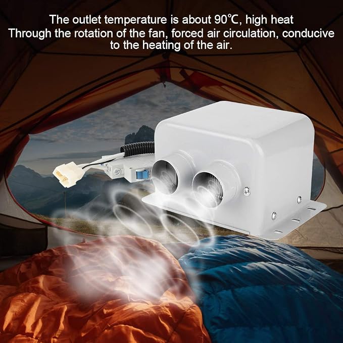 Car Electric Heater,800W 2 Hole Car Electric Heater Winter Heating Warmer Window Defroster Demister Windshield Defogger(12V)