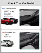 2026 Upgrade Door Side Storage Box for Tesla Model Y Juniper, [Rear Door Emergency Pull Cord & Waterproof & Dustproof] 1:1 Fit Door Pocket Organizer for Tesla Model Y Accessories 2025 2026