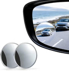 Blind Spot Mirror, 2" Round HD Glass Convex with Rustproof Aluminum Frame, Self-Adhesive for Cars, SUVs & Trucks, Pack of 2