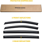 Rain Guards for 2017-2026 Chrysler Pacifica, Out-Channel Window Visor Shields Vent Deflector Shade Wind Dark Smoke 2018 2019 2020 2021 2022 2023 2024 18 19 20 21 22 23 24, Tape-On Outside-Mount, 4PCS