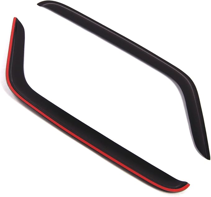 WD2-278 Dark Smoke 2 Pcs Set Window Visor (Outside Mount) Deflector Rain Guard Compatible with 2007-2016 Jeep Wrangler