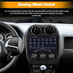 8 Core Car Radio Stereo for Jeep Compass Patriot 2010-2016 10 inch Touch Screen with Wireless CarPlay Android Auto Bluetooth 5GHz WiFi FM GPS Navigation Backup Camera【4G+64G】
