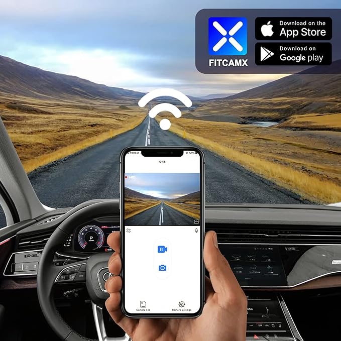 4K Dash Cam Adapts for Audi 2019-2026 A4 A6 Allroad A3 A5 Q5 S4 S6 Q7 A8 Q8 S8 TT A7 S5 Q3 e-tron (Model A), OEM Look, Loop Recording, 2160P UHD Video, WiFi & APP, Parking Mode, 64GB Card
