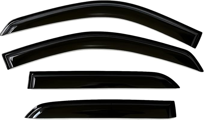 2018-2022 Tinted Tape-On Rain Guards for Ford EcoSport Side Window Visor Deflectors S Se Titanium Durable Tinted Shades 2019 2020 2021