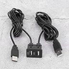 Dashboard Cable Adapter,1.5m USB Panel Extension Cable 2 Port Car Mount Flush Cord for Truck Boat