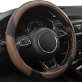 Steering Wheel Covers Black Universal Microfiber Leather, Suitable for 14 1/2-15 inch Car Steering Wheel Cover, Breathable, Anti Slip- Brown