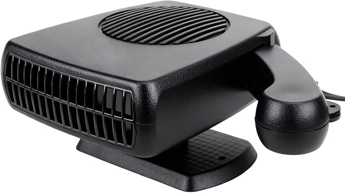 Car Heater 12V, 2 in 1 Portable Car Heater for Vehicle Fast Heating Quickly Defrost Defogger Demister Heat Cooling Fan Auto Dryer Windshield Defroster Plug in Cigarette Lighter (Black)