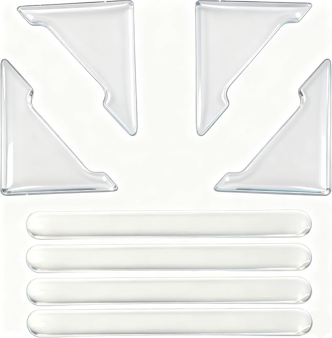 MSMJFSA 8 Pcs Clear Car Door Edge Guards, PU Bumper Protectors | Soft self-adhesive PU guards help protect car door edges from bumps and scratches; clear universal fit for cars, SUVs
