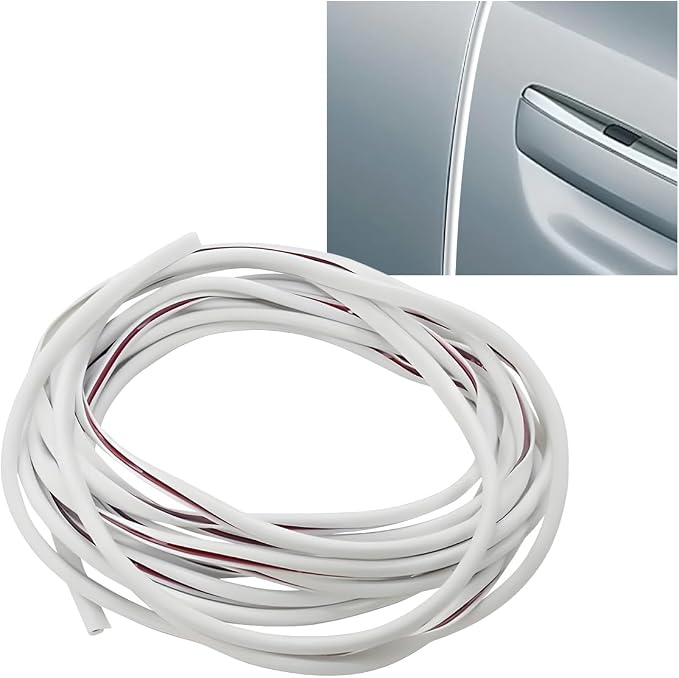 32Ft (10M) Car Door Edge Protector, Auto Trim Door Edge Guard,White | Anti-Collision Car Door Entry Guard Protective Strip, No Glue