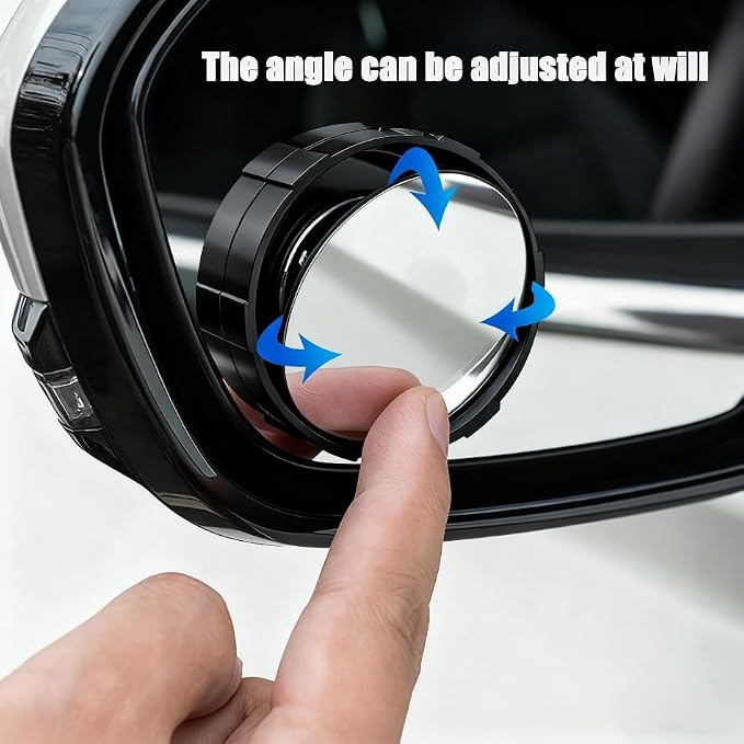 Blind Spot Mirrors 2 Pack, HD Glass Convex Blindspot Mirror with Vacuum Suction Cup, Side Mirror Blindspot with Wide Angle Adjustable for Cars, SUVs, Trucks, and Motorcycles