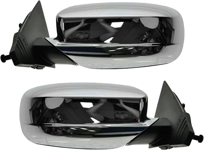 2 Piece Driver and Passenger Side Mirror Assembly Set Electric Adjustment Heated No Memory Chrome Compatible with 2011-2014 Chrysler 200 CH1320329 CH1321329