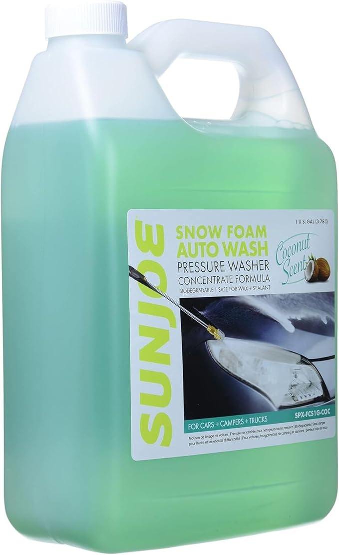 Snow Foam Car Wash Soap & Cleaner Concentrate, Coconut Scent, 1 Gallon - Cleaning Solution for Automotive Vehicles, Vinyl, Aluminum, Wood, & Brick Surfaces, SPX-FCS1G-COC