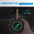 Tire Pressure Gauge 100PSI Heavy Duty Large 2" Glow Dial ANSI B40.1 Certified Air Chucks Accurate Reading with Extended Hose for Truck Semi Truck ATV Motorhome Cars & RV Accessories