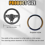 15 Inch Bling Soft Leather Car Steering Wheel Cover, Beige | Colorful Rhinestones Design, Auto Elastic Protector for Women Girls, Crystal Diamond Car Accessories for Most Cars, SUVs