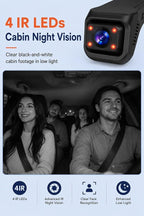 Dash Cam Front and Inside, 2.5K+1080P Dual Hidden Camera for Cars, Car Camera Front and Interior with Night Vision, 4 IR LEDs, G-Sensor, 24H Parking Mode, Loop Recording, 32GB Card Included