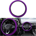 Moly Magnolia Elastic Stretch Steering Wheel Cover, Universal 15 Inch Automotive Steering Wheel Cover, Microfiber Breathable Anti-Slip Odorless Ice Silk, Warm in Winter Cool in Summer (Violet)