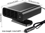 12V Dual-Mode Car Heater & Defogger, 150W Rapid Windshield Defroster & Cooler-Compact Design for Easy Cigarette Lighter Connection(M)