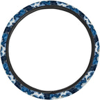 Marble Texture Blue Pattern Car Steering Wheel Cover Car Wheel Cover Protector Steering Wheels Accessories Easy to Install Car Decoration Universal Fit Car Truck SUV Van