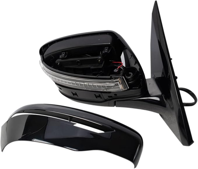 Passenger Side Mirror Assembly Power Heated Turn Signal Paint to Match Smooth Black Foldaway Compatible with 2018-2020 Nissan Pathfinder
