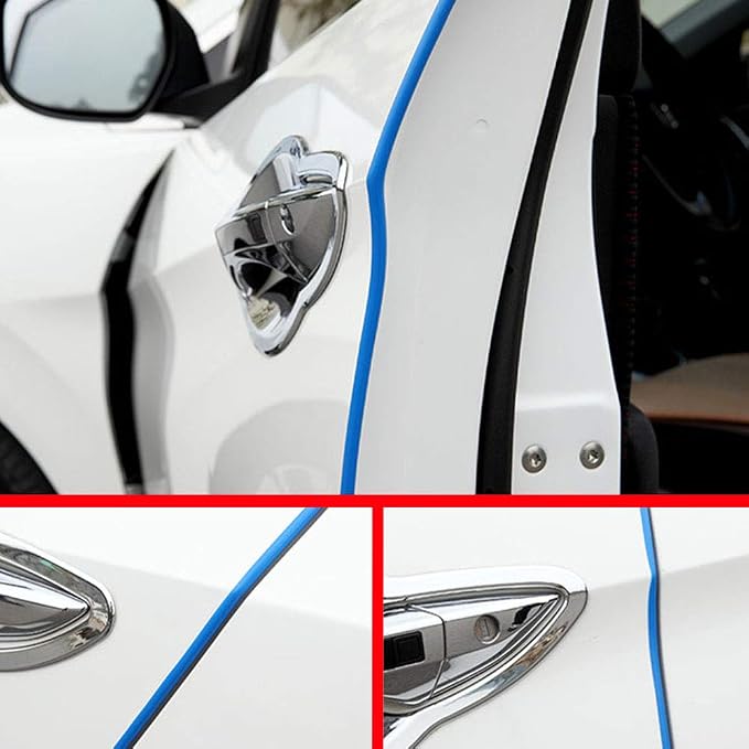 U Shape Car Door Moulding Protector Strip Edge Guard Trim Seal | 16ft 5M U Shape Auto Rubber Protect Stripping Anti-Scratch Anti-Collision Guards Blue