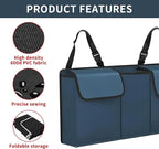 Car Trunk Organizer, Backseat Hanging Large Storage with Adjustable Straps,Waterproof PVC Collapsible Cargo Bag, Car Interior Accessories for Auto SUV MPV (Blue)