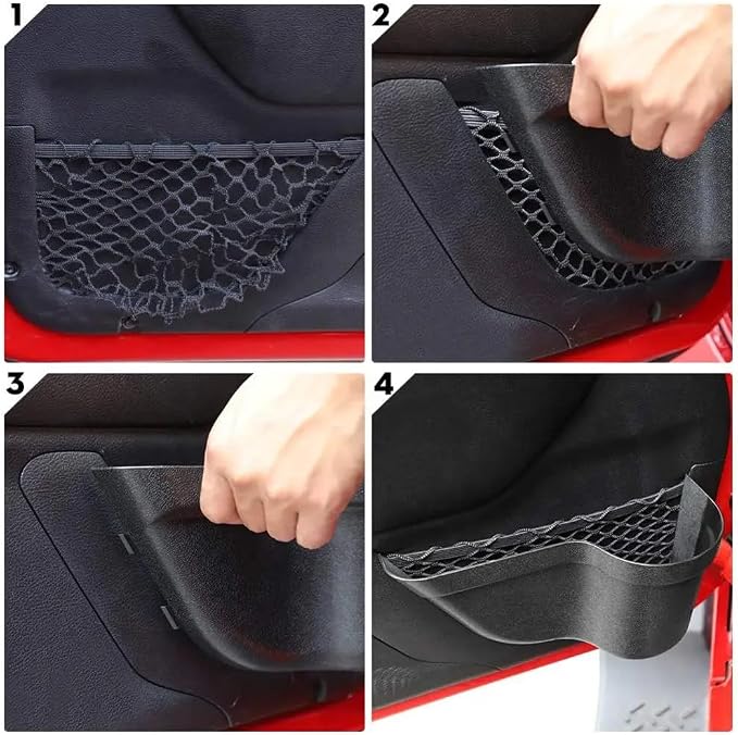 Front Door Side Insert Storage Pockets Box Compatible For Jeep Wrangler JK JKU 2/4 Door 2011-2018