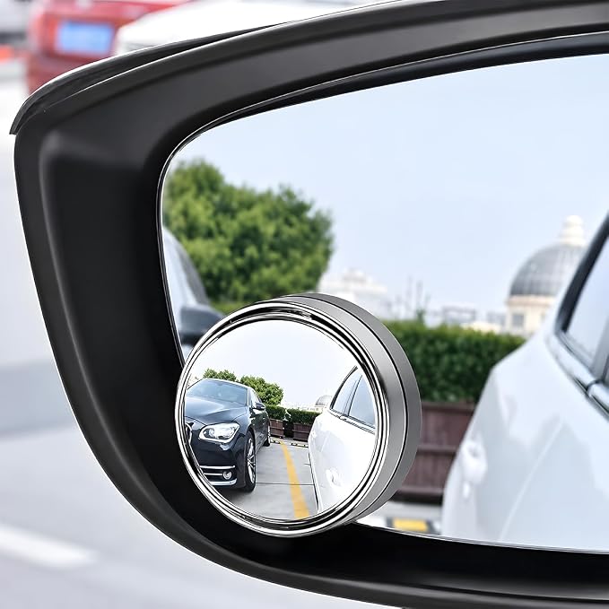 8PCS Car Blind Spot Mirror, 360 Degree Clear HD Convex Wide Angle Round Vehicle Side Rear View Mirror, Adjustable Auto Rearview Accessories to Reduce Blindspot, Universal Fit