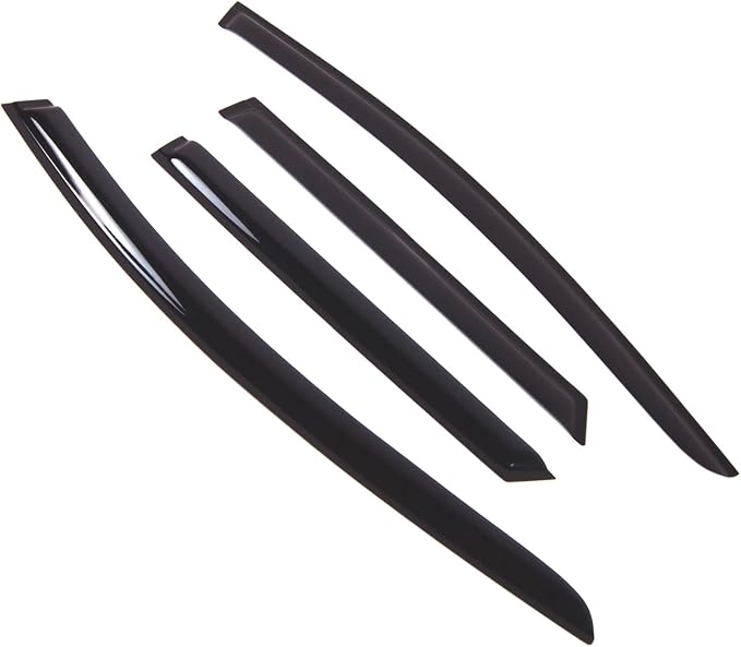 WD2-796 Dark Smoke 4 Pcs Set Window Visor (Outside Mount) Deflector Rain Guard Compatible with 2012-2016 Ford MKIII Wagon