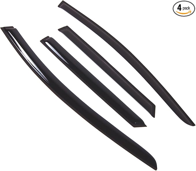 Outside Mount Window Vent Visors Rain Guards Compatible with Ford MKIII Wagon 2012-2016 | Side Window Wind Deflectors Rain Shields | Smoke Tinted, 4 Pcs Set, DGWV-796
