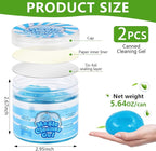 2 Pack Car Cleaning Gel Slime Clean Putty Dust Remover Car Interior Cleaner Kit Supplies Accessories Auto Detailing Tools for Air Vents Consoles Cup Holders Keyboards Notebook Camera