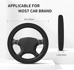 Leopard Grey Animal Leather Steering Wheel Cover Car Accessories Cute for Women Girls Girly Universal 15 Inch Neoprene Auto Interior Decor Anti Slip Car Truck Protector