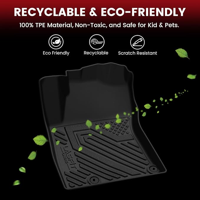 Floor Mats & Cargo Mat for Kia NIRO Hybrid 2026 2025 2024 2023 (Not Fit EV & PHEV), All Weather TPE Custom Fit Floor Liners with Full Set Car Mats & Trunk Mats Accessories, Black