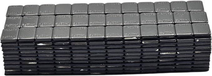 Stick On Wheel Weights - 0.25 0.50 1.00 oz Zinc, Black, Grey Coating, Blue Adhesive, Red Tape- Professional Quality Tire Balancer Stickers (Black Coated Blue Tape, 6 Box 0.25 oz = 2160 PCs)