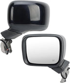 Left Driver Side Mirror Compatible with Jeep Renegade 2015-2025 Heated Manual Folding Power Glass Paintable Black