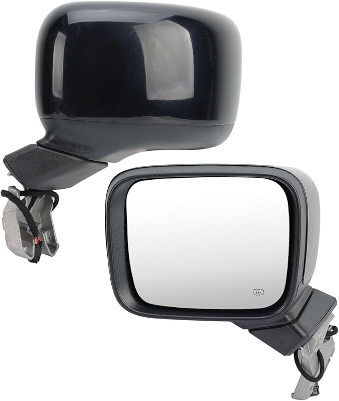 Left Driver Side Mirror Compatible with Jeep Renegade 2015-2025 Heated Manual Folding Power Glass Paintable Black