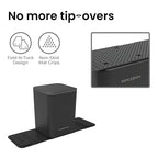Mini Car Trash Can with Press Lid, 3L / 0.79 Gallon Small Garbage Bin, Foldable Leak-Resistant Design with Weighted Non-Slip Base for Car Floor & Center Console (Black)