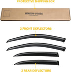 Rain Guards for Volkswagen VW Jetta Sedan 2006-2010, Out-Channel Window Visor Shields Vent Deflector Shade Wind Dark Smoke 2007 2008 2009 06 07 08 09 10, Tape-On Outside-Mount, 4PCS