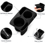 Center Console Cup Holder Insert for Kia K4 2025 2026, Soft Silicone Cup Holder Organizer Tray, Dual Drink Slots, Anti-Slip Interior Storage Bin Accessories, Black