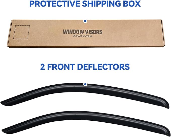 Window Visors Rain Guards for 2007-2017 Toyota Tundra Regular Cab, Out-Channel Window Vent Wind Deflectors Visors Shades for 07-17 Tundra Single Cab