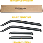 Window Visor for 2003-2011 Honda Element, Rain Guards Shields Vent Deflector Shade Wind Dark Smoke 2004 2005 2006 2007 2008 2009 2010 04 05 06 07 08 09 10, Tape-On, 4PCS