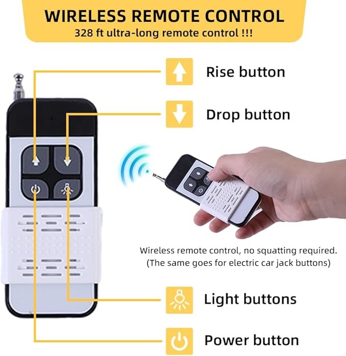 Electric Car Jack Hydraulic Cordless Remote Control 5 Ton 18V Automatic Small Portable Tire Change Kit Emergency Repair Tire Tools for SUV Sedans Vehicle MPV