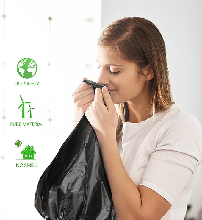 Small Trash Bags 1.2 Gallon 160 Counts Garbage Bags, Bathroom Trash Can Bin Liners, Small Plastic Bags for home office kitchen, fit 5-6 Liter, 0.8-1.6 and 1-1.5 Gal, Black
