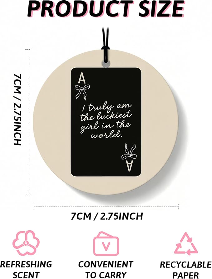 Retro Coquette Leopard Orange Car Air Freshener 4 Pcs, Trendy Preppy Black Cherry Bow Round Hanging Air Freshener for Cars Closet Drawer Books, Girly Y2k Car Accessories Mirror Decor for Women