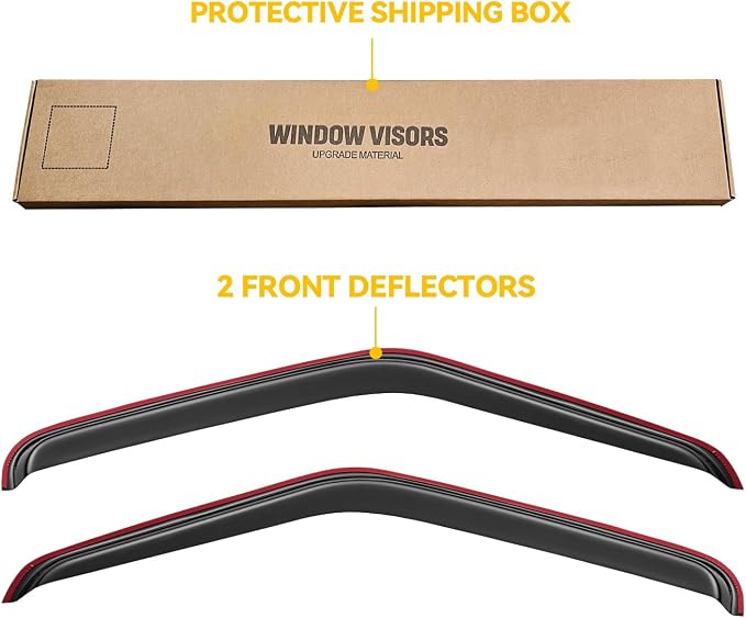 in-Channel Window Visor for 1992-2006 Ford E-150 E-250 E-350 E-450 E-550/ E150 E250 E350 E450 E550, Rain Guards Shields Vent Deflector Shade Wind Dark Smoke for 92-96 Ford Econoline Van, 2PCS