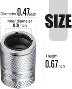 Tire Valve Stem Caps - (4 Pack) American Flag Metal Air Caps with Plastic Liner, Durable, Corrosion Resistant and Leak-Proof, Universal Fit for Cars, Trucks, Motorcycles, and Bikes - Silver