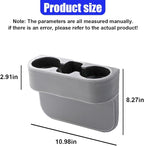 YoRise Car Cup Holder, PU Leather Automotive Cup Drink Holder, Car Seat Gap Filler Storage Box, Multifunctional Front Seat Organizer, Cell Mobile Phone Holder, Coin Bucket (Gray)