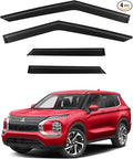 Rain Guards for 2022-2025 Mitsubishi Outlander, Out-Channel Window Visor Shields Vent Deflector Shade Wind Dark Smoke 2023 2024 22 23 24 25, Tape-On Outside-Mount, 4PCS