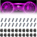 20PCS Car LED Dash Lights,Super Bright Instrument Cluster Light Bulbs with T5 37 74 LED Bulbs & Twist Lock Socket,Universal 12V Lights for Car Interior Accessories (Pink)