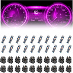 20PCS Car LED Dash Lights,Super Bright Instrument Cluster Light Bulbs with T5 37 74 LED Bulbs & Twist Lock Socket,Universal 12V Lights for Car Interior Accessories (Pink)