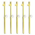 5PCS Gold Double Straight Type Tire Pressure Gauge, Dual Head Air Pressure Gauge, Pressure Range 10-150 Psi (Suitable for Trucks, etc.)